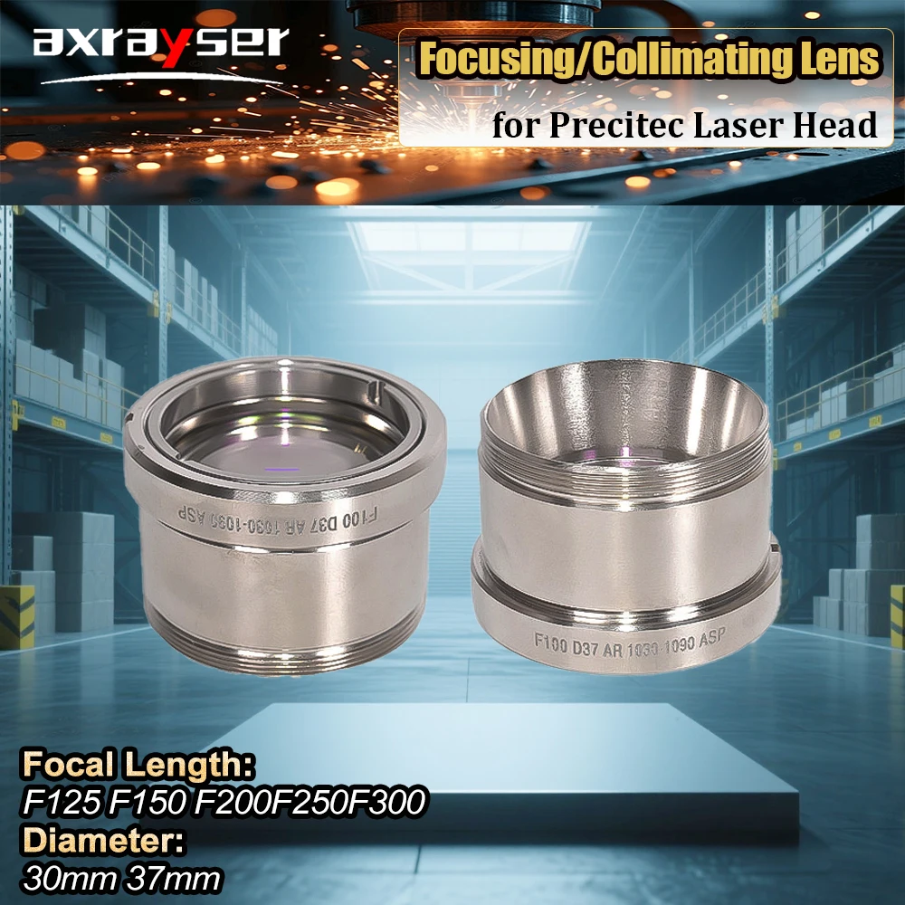 Оригинальная линза Precitec для лазерной фокусировки/коллимации с держателем F125-150 D30 D37 для лазерной режущей головки HPSSL Procutter 1,0 2,0 Оригинальная линза Precitec для лазерной фокусировки/коллимации с держателем F125-150 D30 D37 для лазерной режущей головки HPSSL Procutter 1,0 2,0