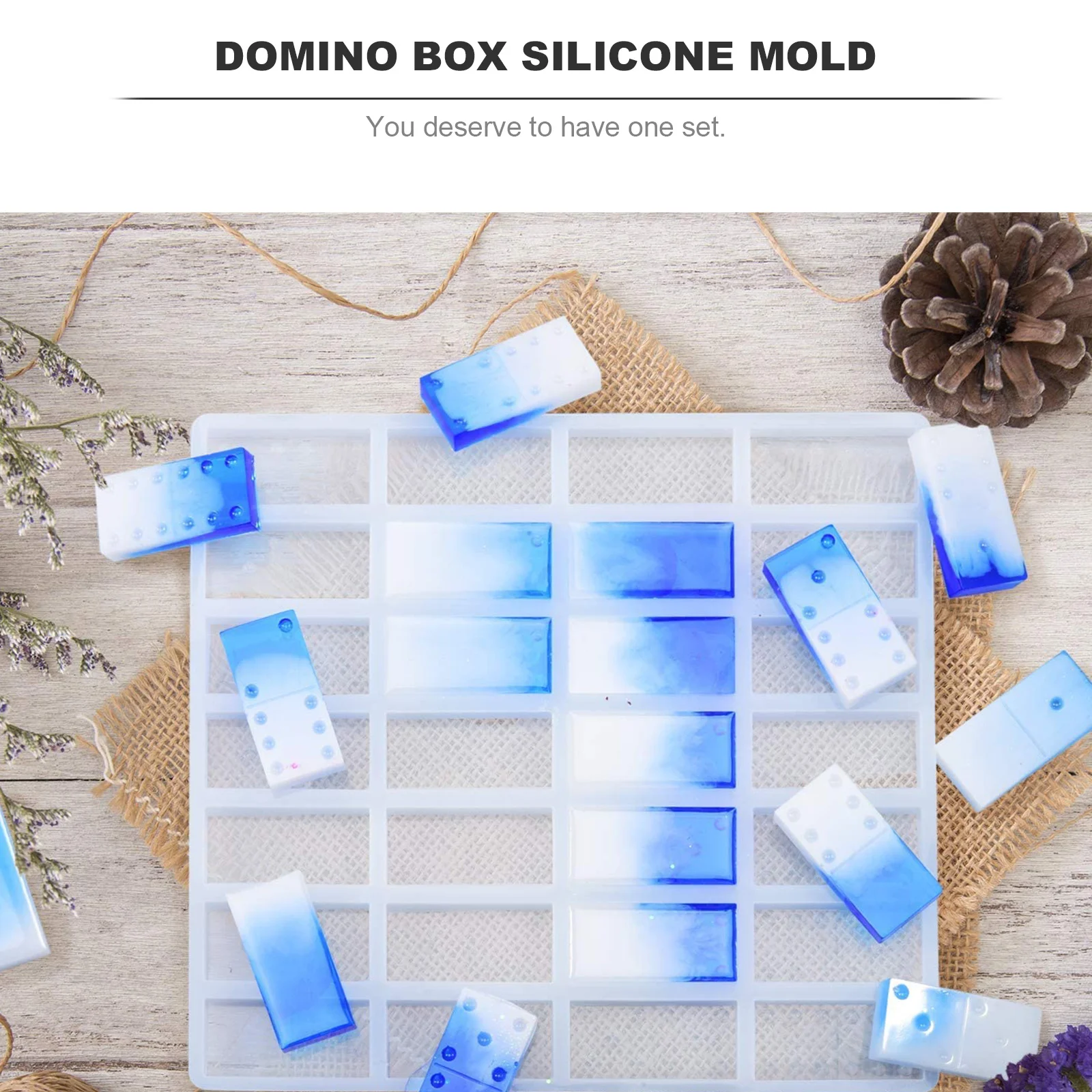 

1Set Domino Box Silicone Mold High Quality Durable DIY Resin Casting Mold Domino Storage Organizer Mould DIY Making Tool