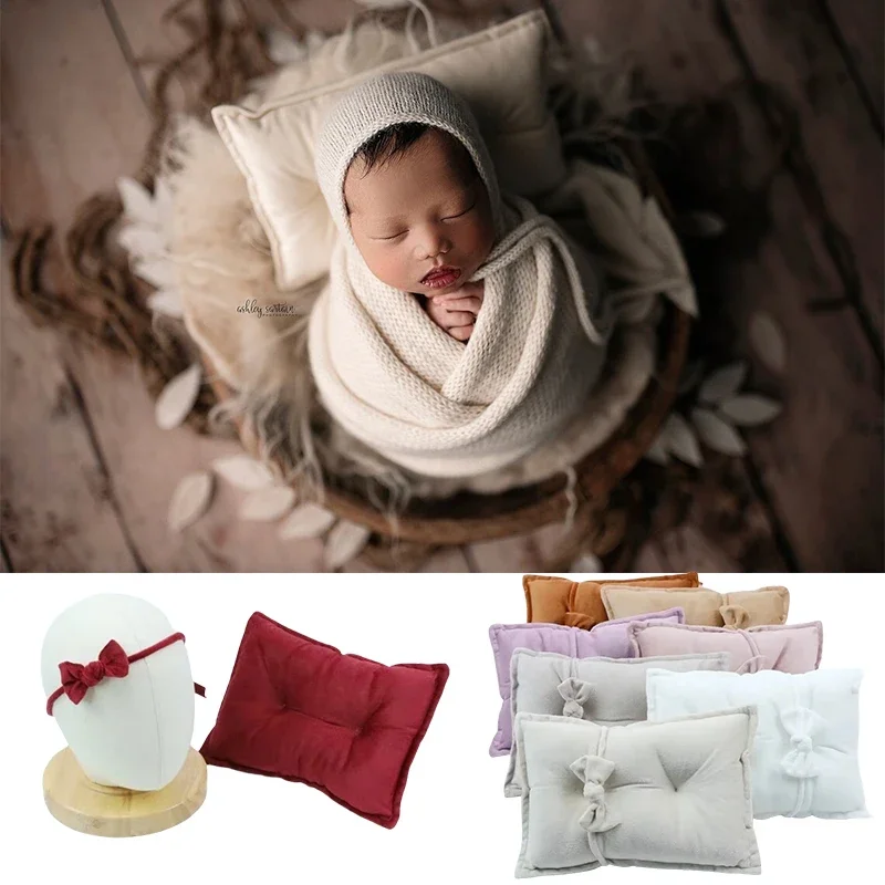 

Бархатные мини-детские подушки, реквизит для фотосъемки новорожденных, галстук-бабочка, набор повязок для волос, моделирующая подушка, коврик, аксессуары для штурмовой стрельбы