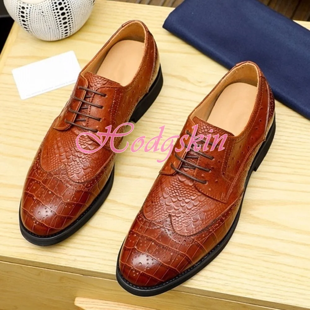 

Snake Skin Prints Classic Men Shoes Round Toe Lace Up Leather Shallow Spring Party Dress Office Shoes Formal Shoes Men Big Size