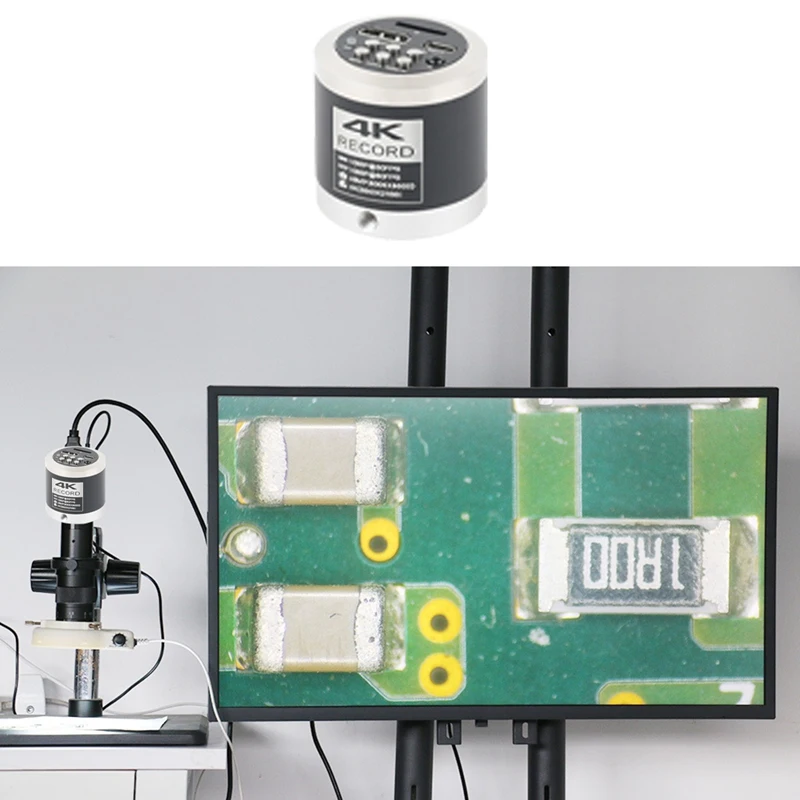 Microscope vidéo numérique industriel de type C, caméra C16:, soudure PCB, réparation de téléphone, prise UE, 48MP, 4K, 1080P, 60FPS