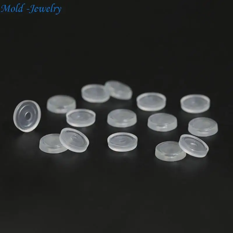 

69HB 100 Pieces Sturdy Silicone Earring Backs for Clip Ons Clear Comfort Fits Pads