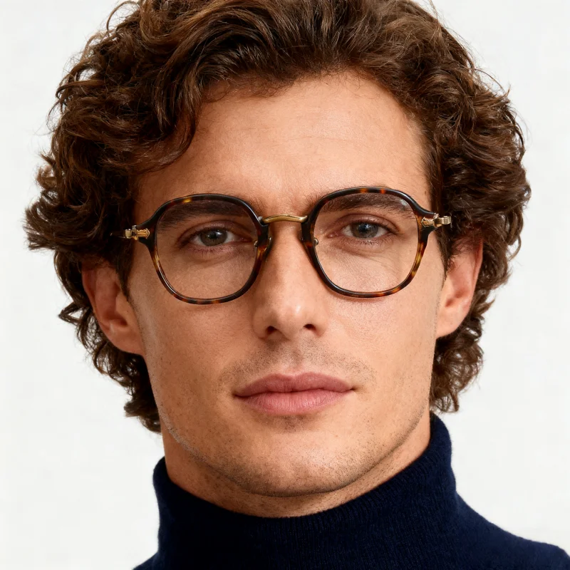 

New Titanium Eyeglass Frame With Ultra Light And Wide Nose Bridge For Men Anti Blue Light Optical Prescription Frame KMN183