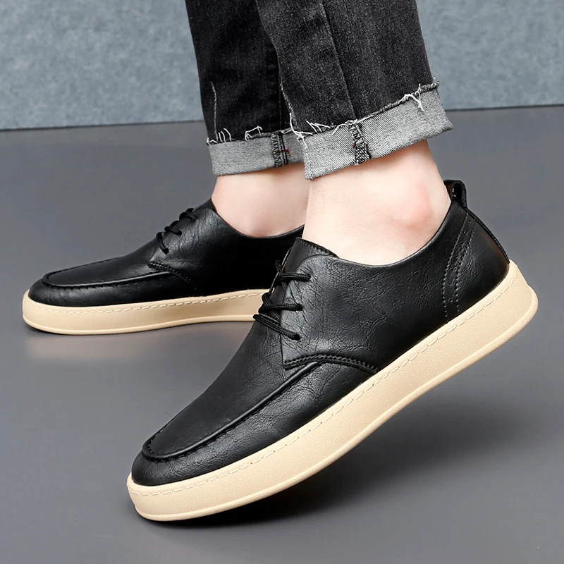 Leather Casual Shoes for Men British style Lace-up Oxfords Shoes Men Classic Business Dress Shoes Men flats Zapatos Hombre