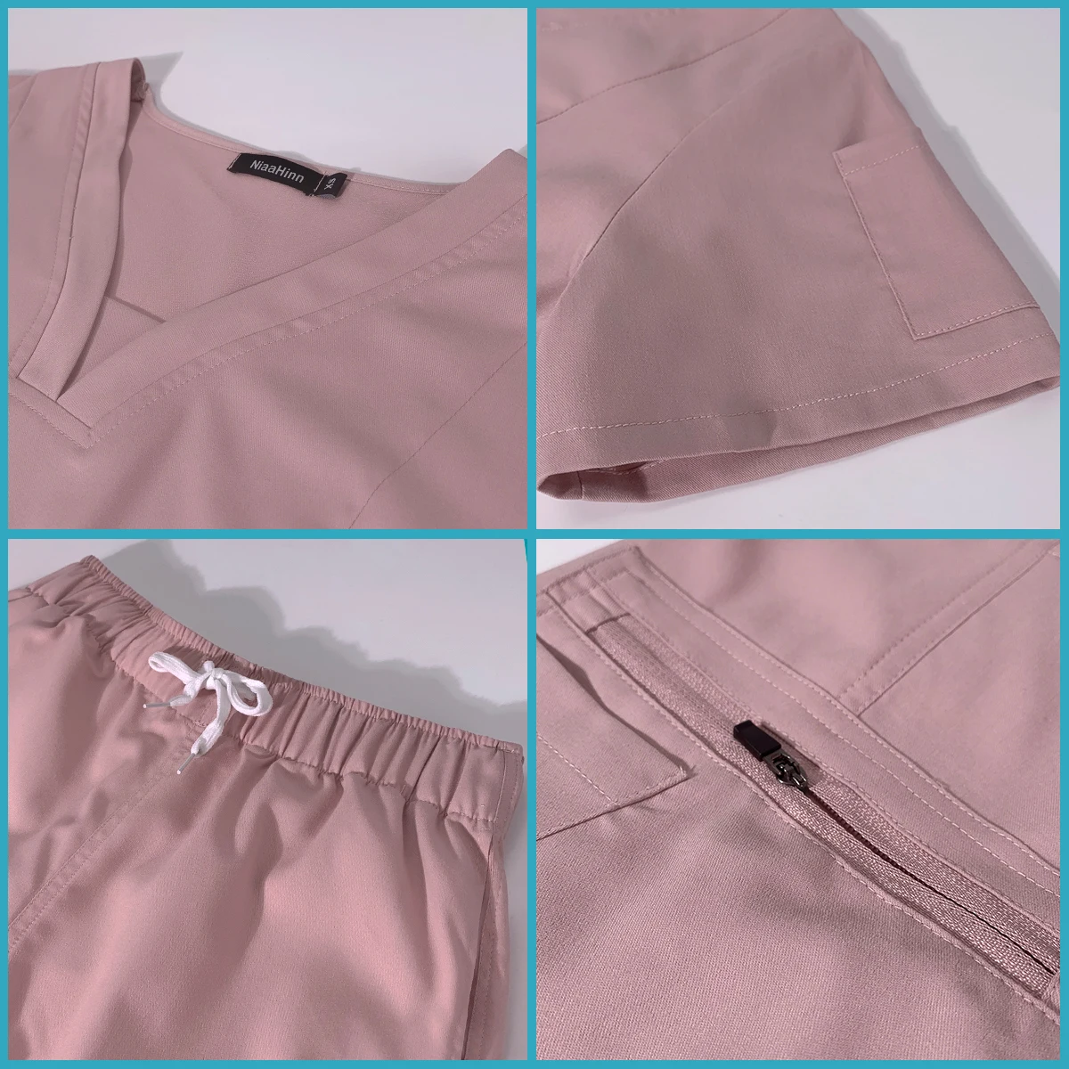 Infermiere donne tessuto sottile e leggero vestiti a maniche corte scrub pantaloni infermieristici uniformi mediche elastiche per l'estate