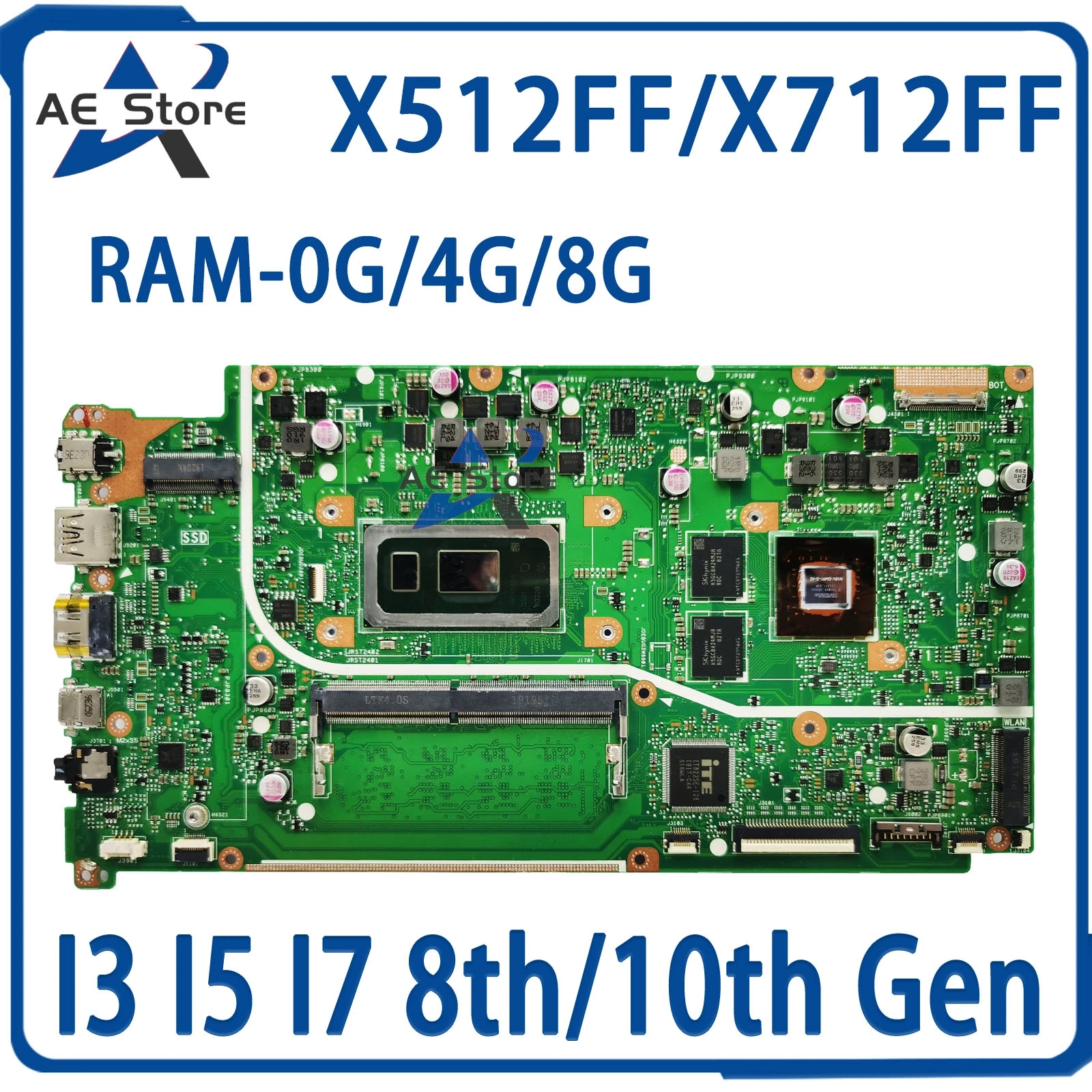 

X512FF Mainboard For ASUS V5000F X512FL X512FLC X512FB X512FJ X712FF X712FL X712FLC X712FB X712FJ X512FJG Laptop Motherboard