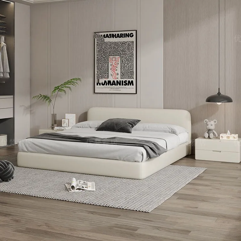 Letti moderni dell'hotel Twin Size soggiorno di lusso Design letto imbottito pavimento in legno bellezza Camas De Dormitorio mobili camera da letto