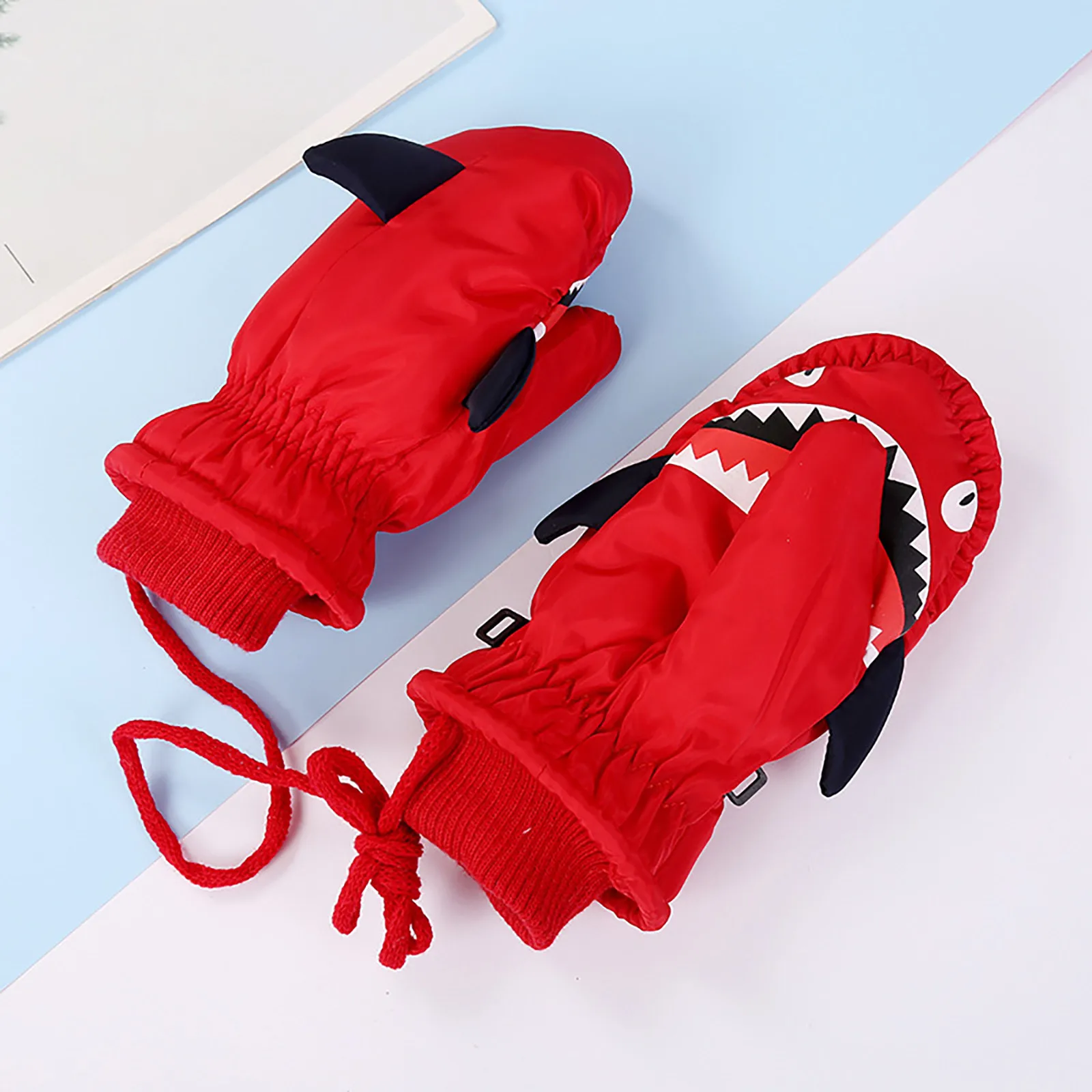 Wear Outdoor Skiing Gloves Children Gloves Girls Boys Outdoor Ski Gloves Cute Cartoon Mouth Warm Print Mittens