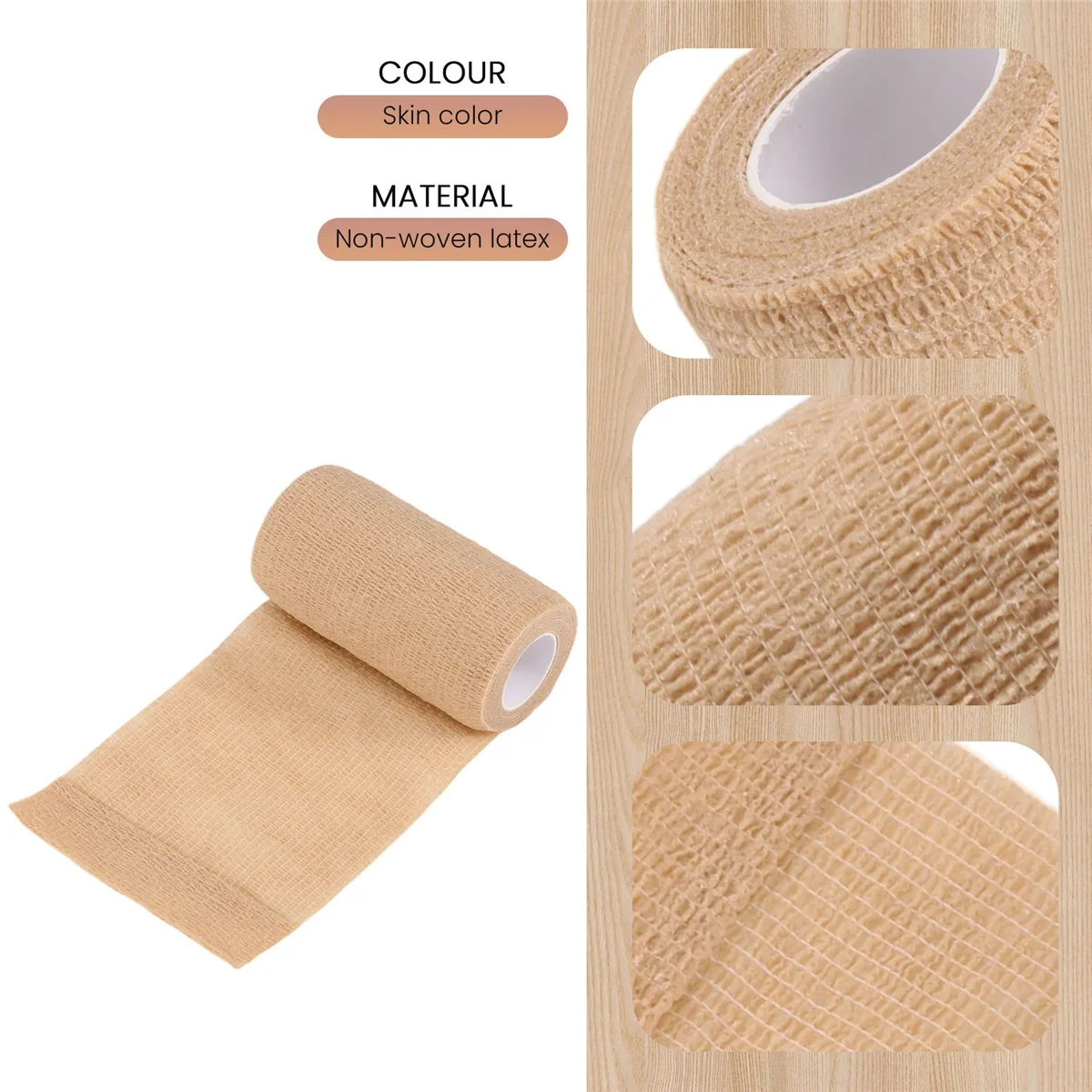 粘着性絆創膏、不織布ラップ、6パック、10x450cm