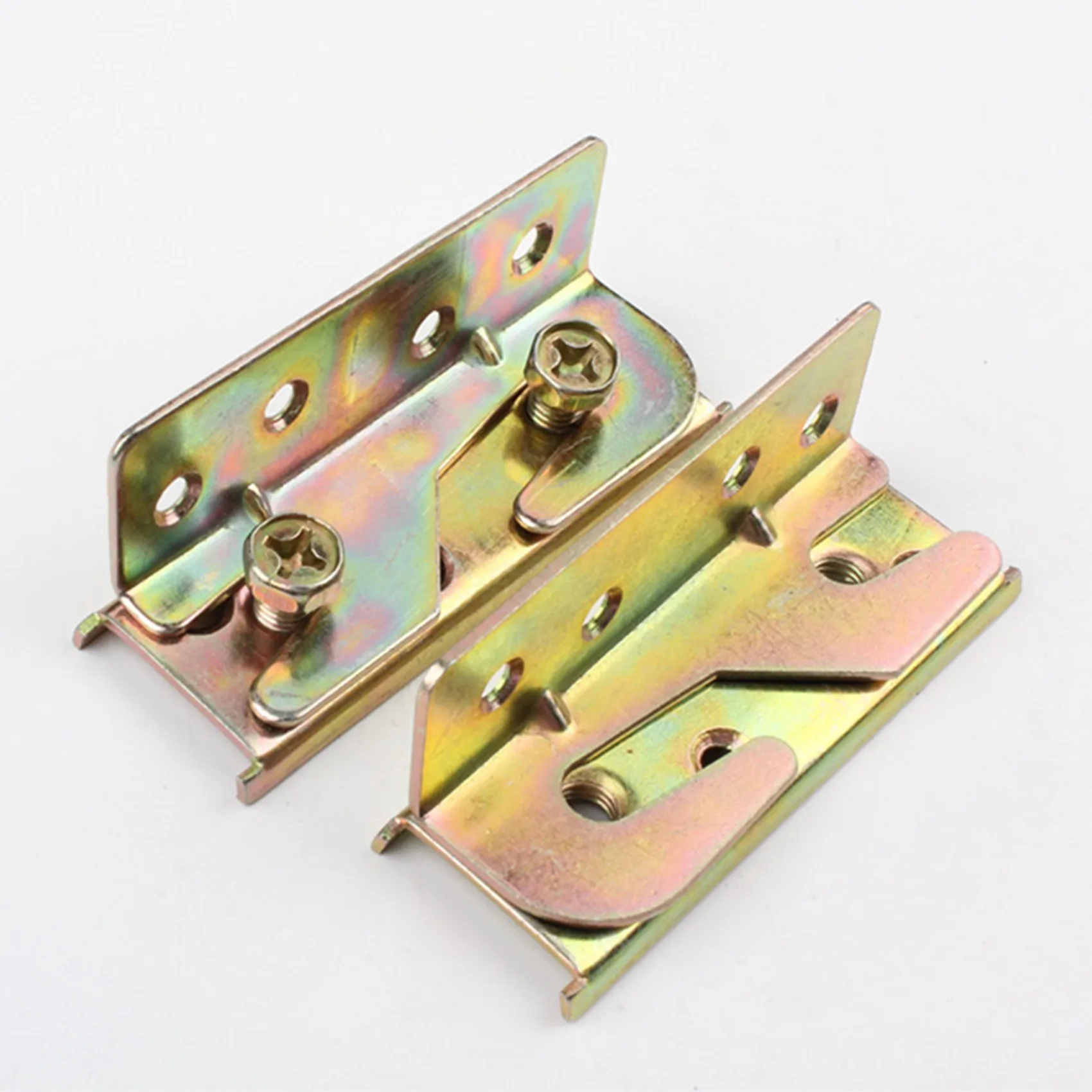 PZHI-Bed Rail Bracket - Bed Rail Fittings - Heavy Duty Non-Mortise - Set Of 8 (Screws Included)