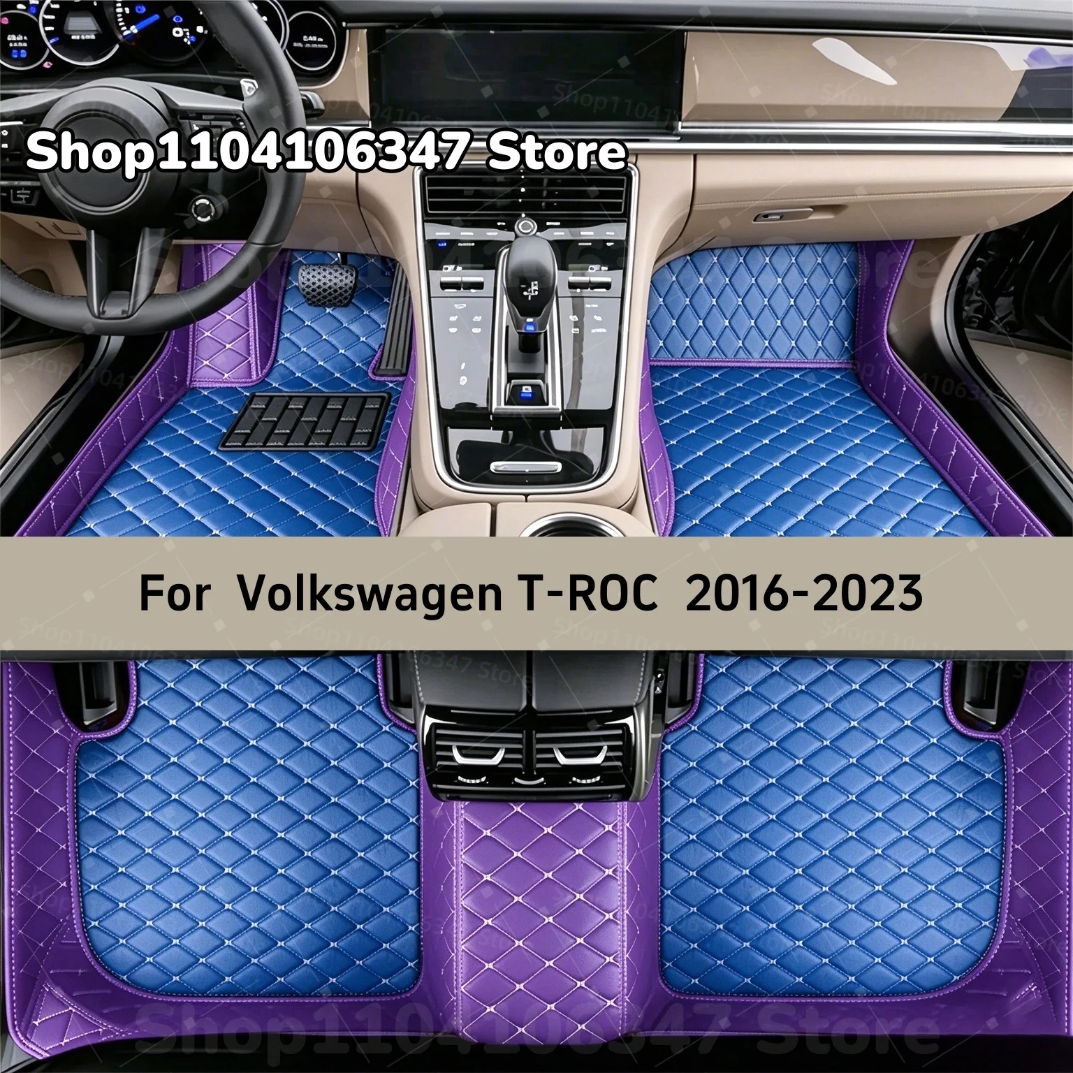 Car Floor Mats Fit For Volkswagen T-ROC 2023 2022 2021 2020 2019 2018 2017 2016 Custom Car Mat Auto Mats Carpets