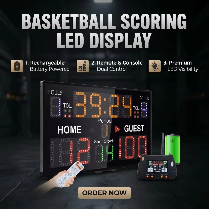 Electronic LED Digital Scoreboards Are Suitable for Indoor Gyms, Basketball Courts, Training Sports Events, and Scoring Devices