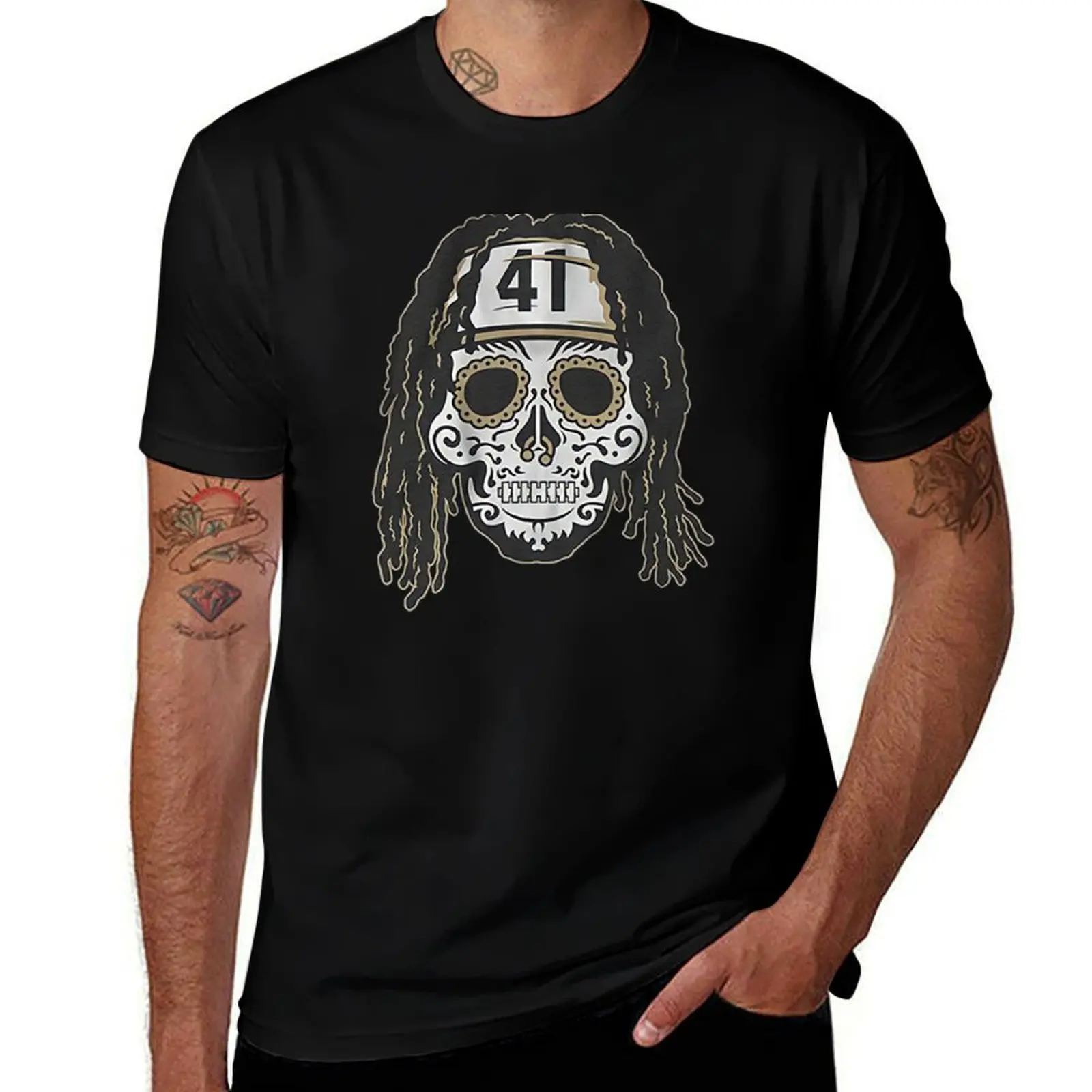 Alvin Kamara sugar skull T-Shirt t shirts for man cotton soft man t shirts for men casual T-Shirt