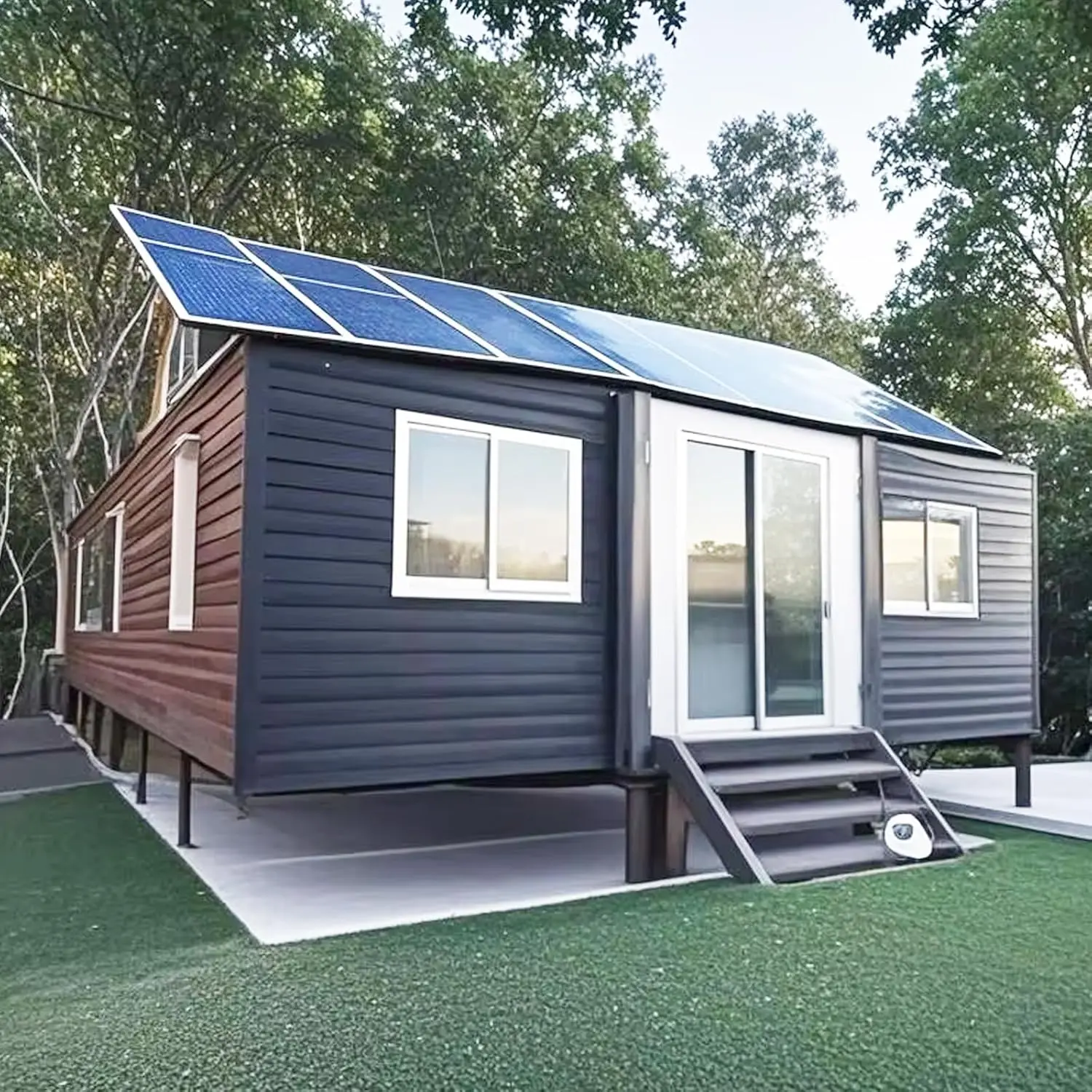 Portable Prefabricated Tiny House - 20ft Foldable Expandable House, 40ft Mobile Modular Tiny House with Bathroom, Quick Assembly