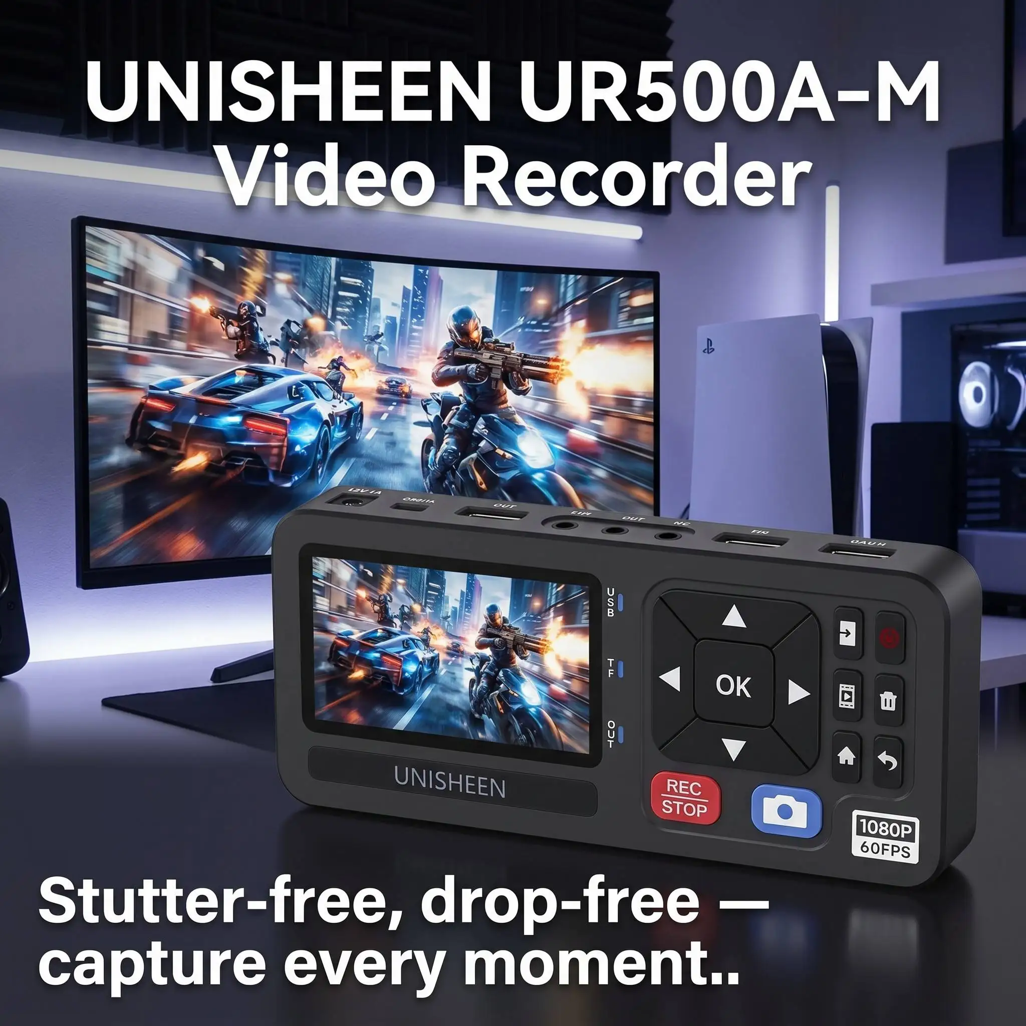 UNISHEEN UR500A-M Video Capture HDMI CVBS VGA Component Inputs Video Recorder VHS to Digital Converter