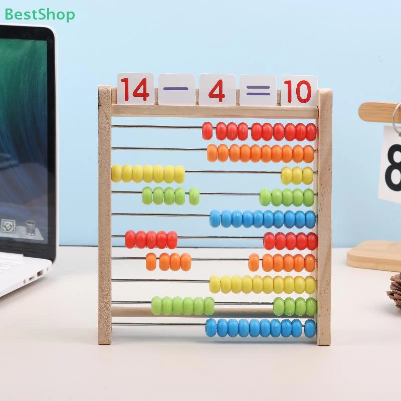 ♥ ♥ ♥ Zabawka edukacyjna abakus dla najmłodszych dzieci, 10-rzędowy kolorowy kalkulator specjalnie dla uczniów szkół podstawowych