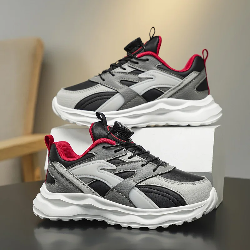 

Детская обувь на платформе, кроссовки для мальчиков, модные кроссовки 2025, новые осенние детские спортивные теннисные повседневные кроссовки из искусственной кожи для мальчиков