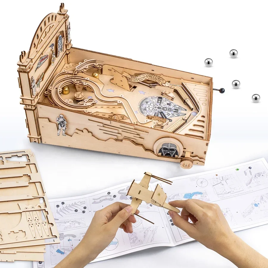 

В наличии наборы моделей пинбольных машин, 3d деревянная головоломка, сборная игрушка, головоломка, деревянная головоломка, сборные игрушки