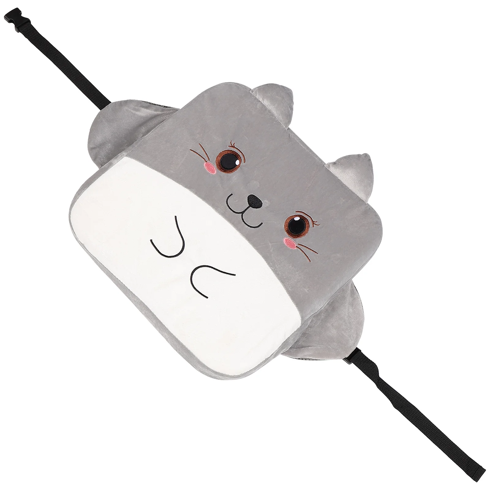 Cuscino per seggiolino per bambini, spessore 5 cm, cartone animato, gatto grigio, cuscino rialzato per bambini, per sala da pranzo, apprendimento, antiscivolo, per tutte le stagioni