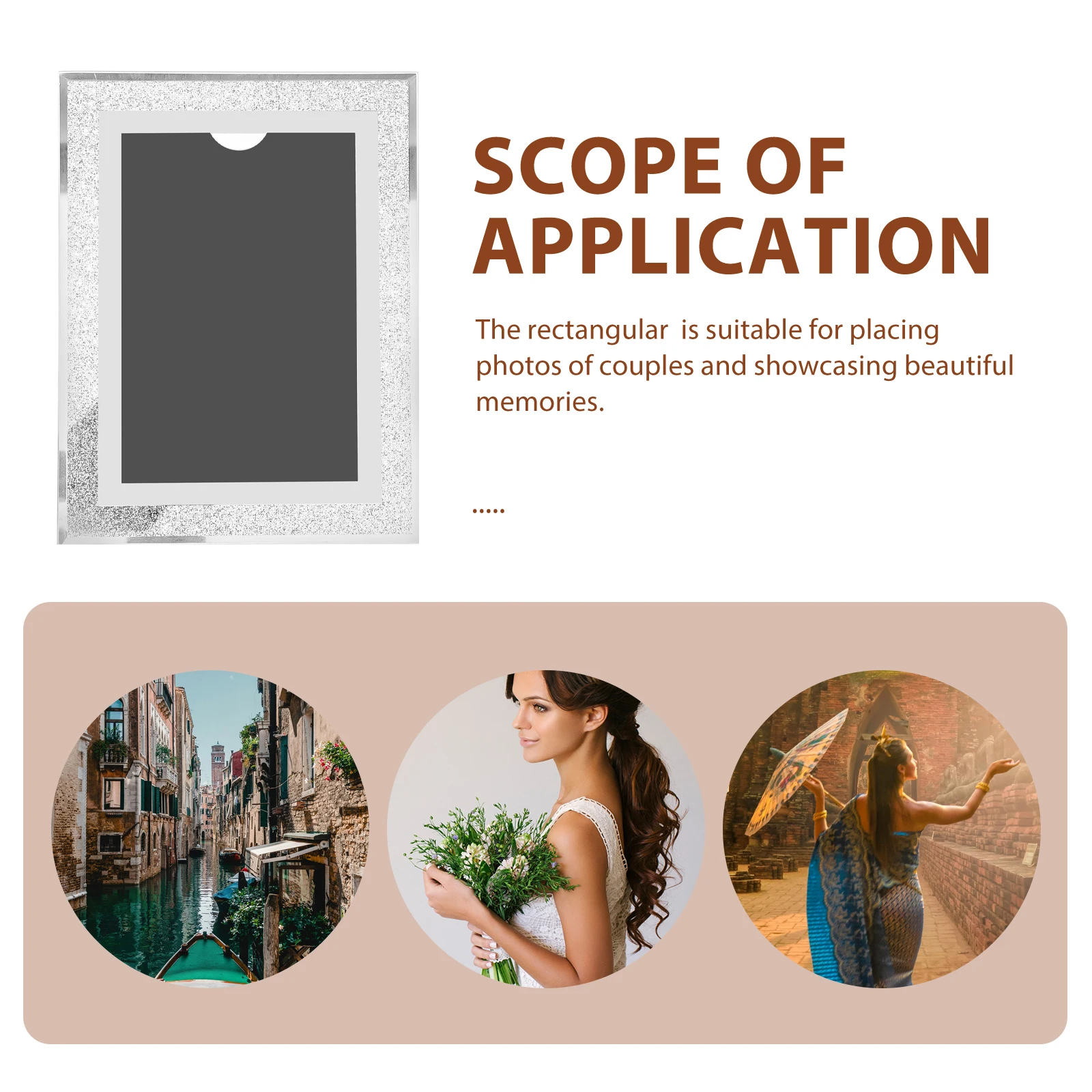 

Crystal Glass Picture Modern Desktop Photo Household Decorative Frame Sparkling Design Graduation Travel Memory Display Frame