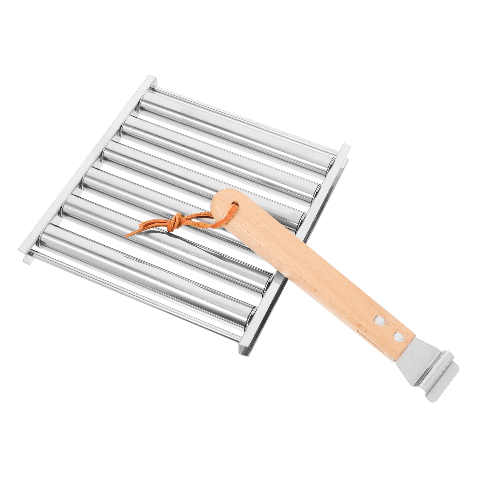 

Hot Dog Roller Stainless Steel Sausage Grill Buns Machine BBQ Pan Tool Essential Holder Outdoor Cooking Accessories
