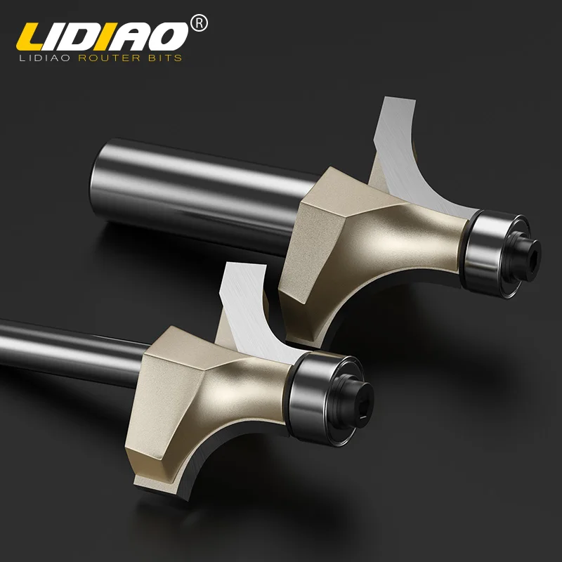 LIDIAO Tungsten Carbide Router Bit 6.35mm/12.7mm Shank Corner Round Milling Cutter Industrial Wood Woodworking tools Accessories