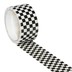 100m Black and White Checkered Decoration Tape Race Car Flag Birthday Accessories Adhesive Gift Boxes Tape Racing Decor