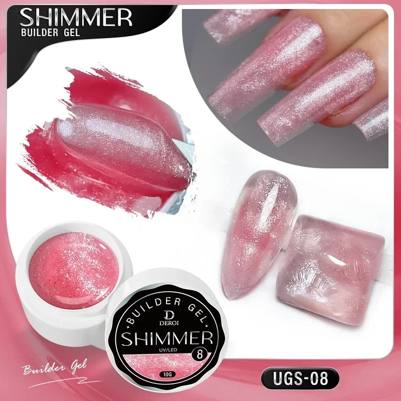 

New 10ml Extension Builder Nail Gel Polish Glitter UV/LED Shimmer Poly Nail Gel Construction Semi Permanent for Manicure Resin