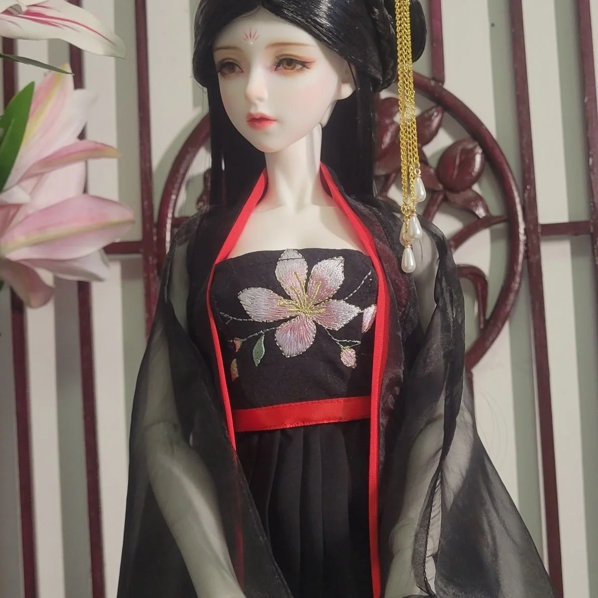 Clothes For 1/3 BJD Doll Debisheng Black Ancient Dress Free Shipping