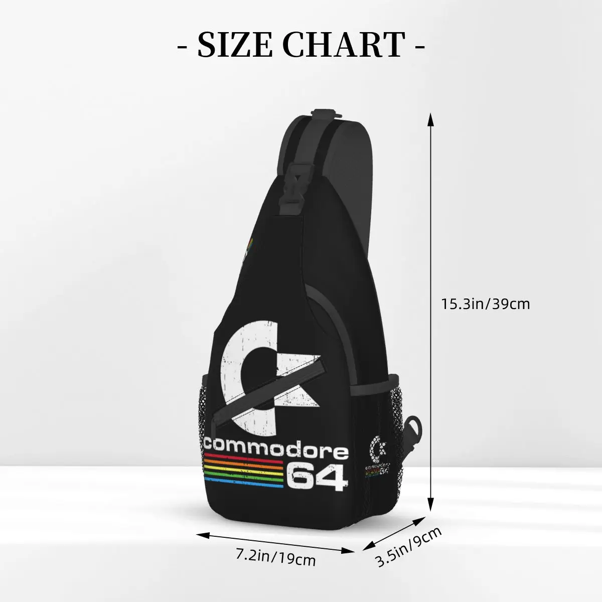 C46 Rainbow Crossbody Chest Bags Retro Commodore 64 Pockets Travel Pack Messenger Sports Teens Shoulder Bag Unisex