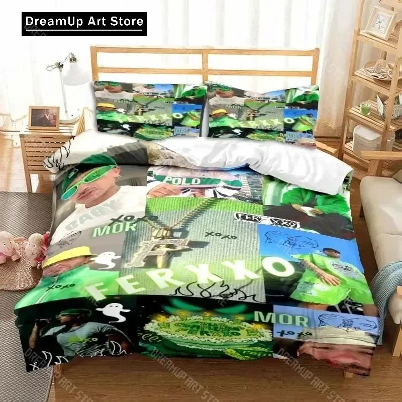 

3D Print Ferxxo Feid Rapper Bedding Set Double Twin King Duvet Cover Comforter Pillowcase Boys Girls Adults Bedroom