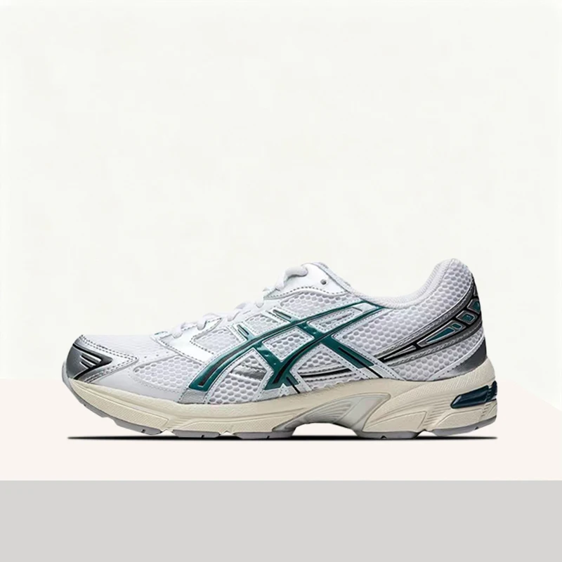 ASICS Gel-1130 Unisex White/Green Low-Top Casual Runners – Comfortable Durable Sole, Versatile Everyday Performance 1203A609-100