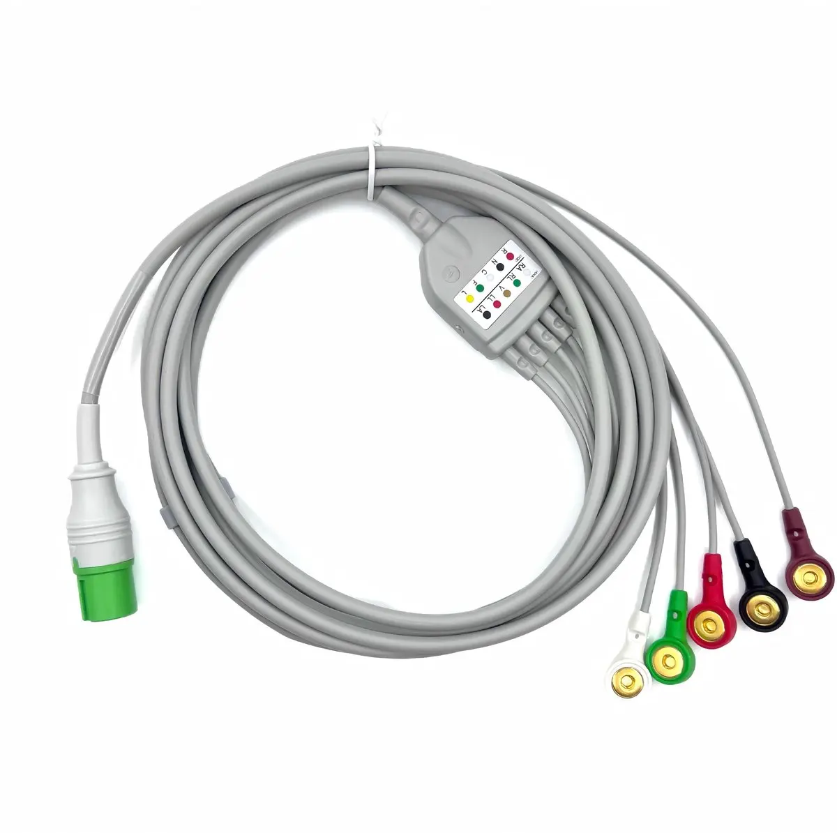 心電図ケーブル-5リード-スナップ式-7ピン-28m-大人用tpu-モデル-ze0033