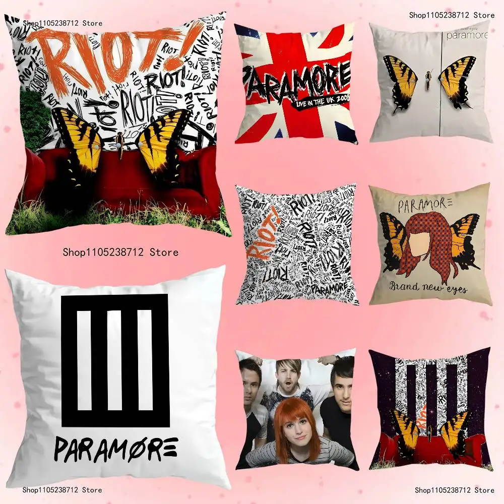 

Band P-Paramore Pillow Case Plush Fabric Soft Pillowcase Double Sided Print Sofa Cushion Cover Throw