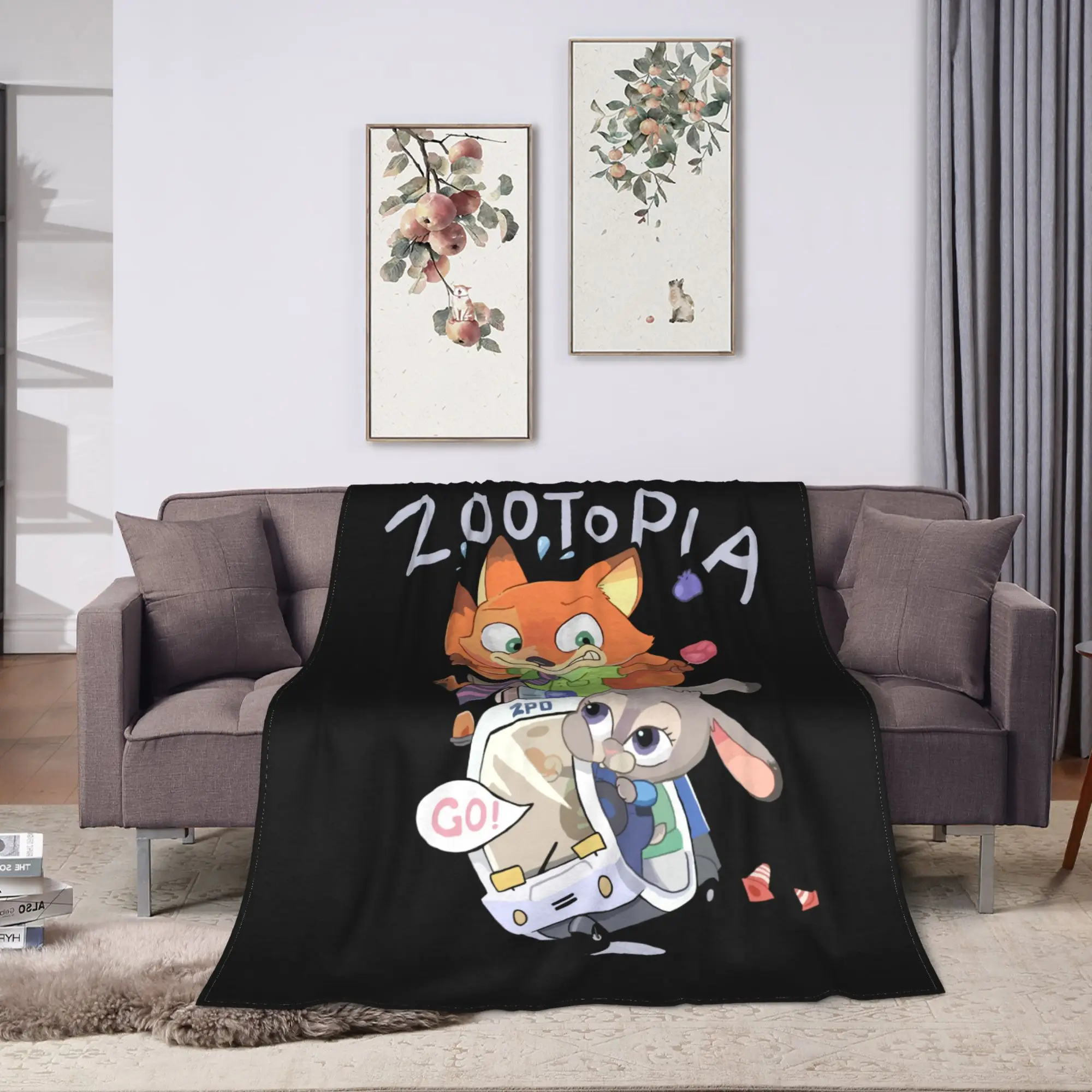 الكرتون Zootopias جودي ونيك بطانية المخملية ربيع الخريف المحمولة لينة رمي بطانية ل أريكة مكتب لحاف #2