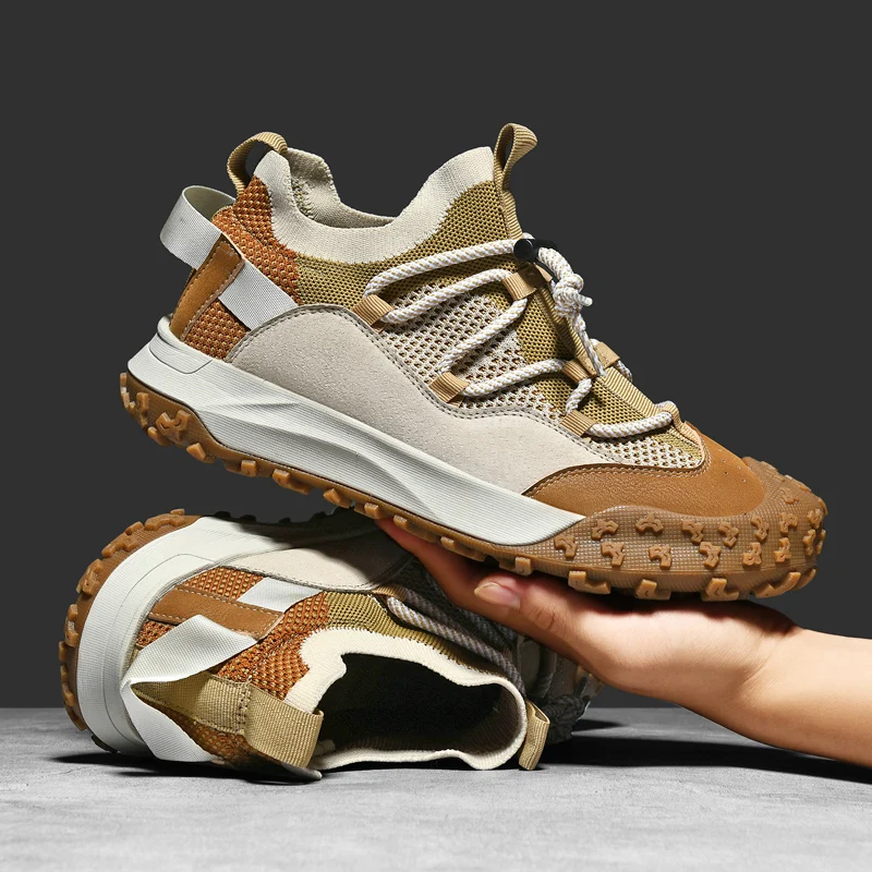 

2025 Men's Wear-Resistant Hiking Shoes Leisure Autumn Worker Shoe Sport Mountain Climbing Shoes Women's Solid Color Sneakers