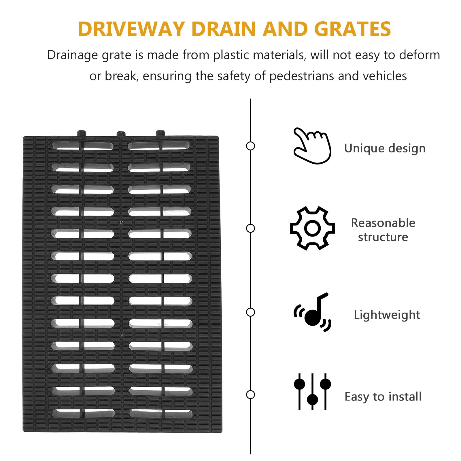 

Легкая пластиковая решетка для водоотвода на улице: для подъездных путей, садов, канализационных каналов. Прочная и безопасная конструкция.