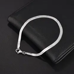 Stainless Steel Gold Plated Flat Snake Chain Accessories Jewelry Gift Bracelets Bangles For Women Herringbone Chain