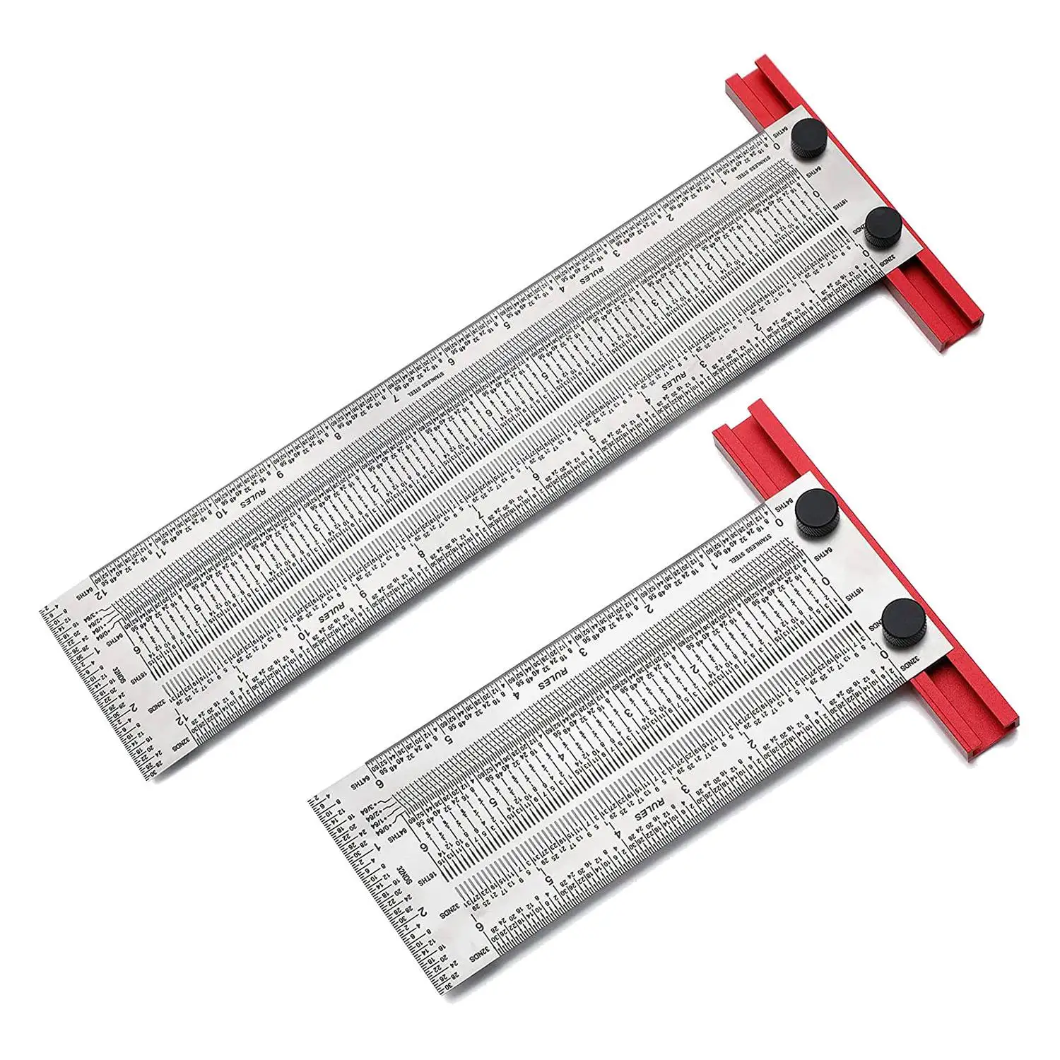 

2 Pcs Precision Marking T Ruler Set T Square Precision Marker T Ruler Bag for Woodworking (6 Inch, 12 Inch)