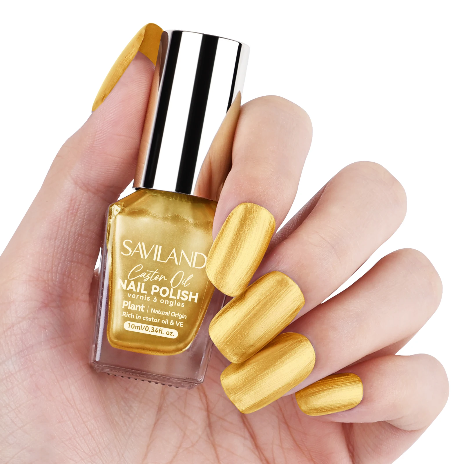 

SAVILAND Chrome Nail Polish Gold Metallic Quick Dry Air Nail Art Shiny Bright DIY Manicure Lacquer for Women Home Salon Beginner