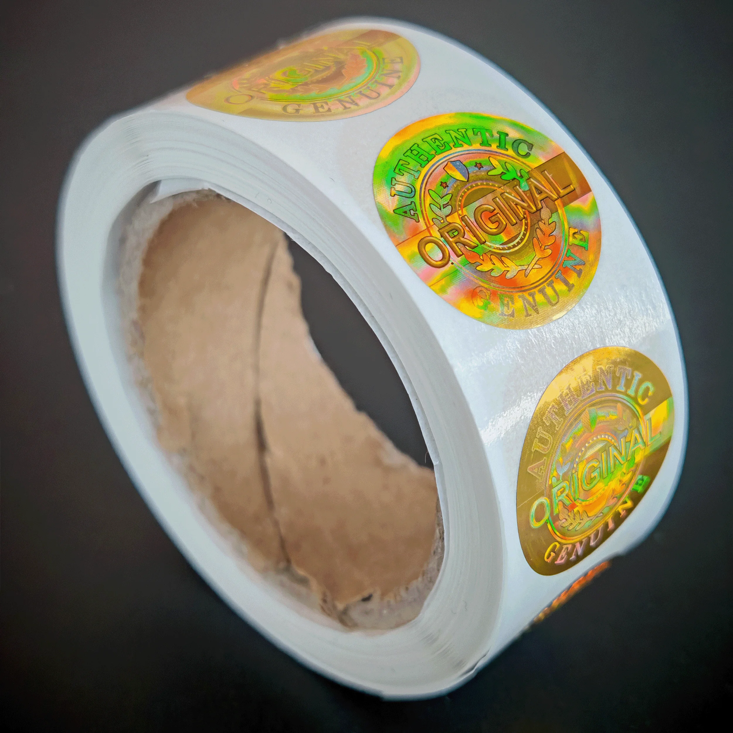 500 Adesivos Holográficos Redondos 20x20mm a Laser Originais, Etiquetas de Segurança Holográficas Antiviolação em Rolos