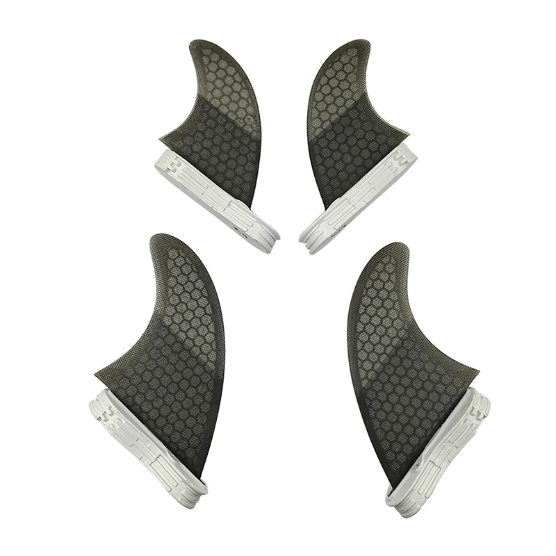 Surfboard Double Tabs 2 M+GL Grey Color Quad Fin Set Surf Board Fins Honeycomb Fibreglass For Sup Accessories