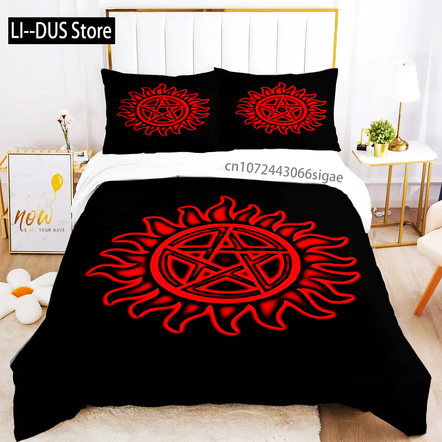 

2024 Personality Supernaturalbed Sheet Duvet Pillowcase Bed Sheet Three Piece Bedding Soft Quilt