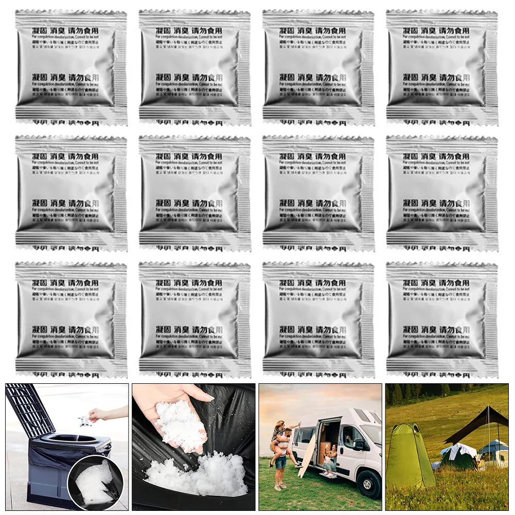 12Pcs Poo Powder Poo Gel Emergency Toilet Waste Treatment Portable Toilet Powder for Portable Toilet for Outdoor Camping Hiking