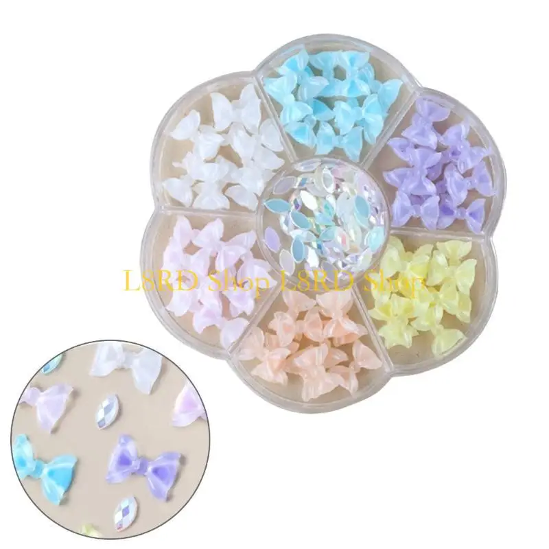

L8RD Bow Art Decorations Acrylic Decals Gel Stickers for Nail Art Design Jewelry Hairclip Making