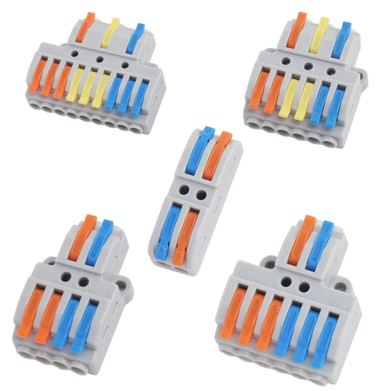 Quick Electrical Connectors Universal Compact Push-in Conductor SPL Splitter Wiring Cable Connector Butt Terminal Block AWG28-12