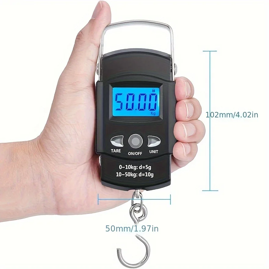 Electronic Portable Hand Scale, Mini Luggage Scale With Ruler, Fishing Bag Scale