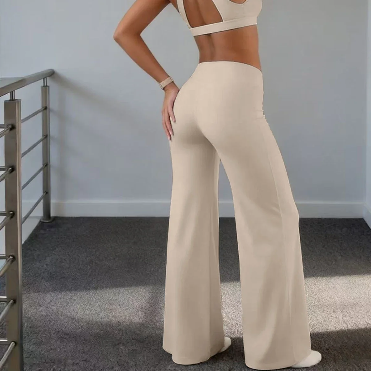 Wide-leg Leggings for Woman 2026 Summer High Waist Straight Leg Pants Breathable Material Versatile Casual Pants Gym Clothes