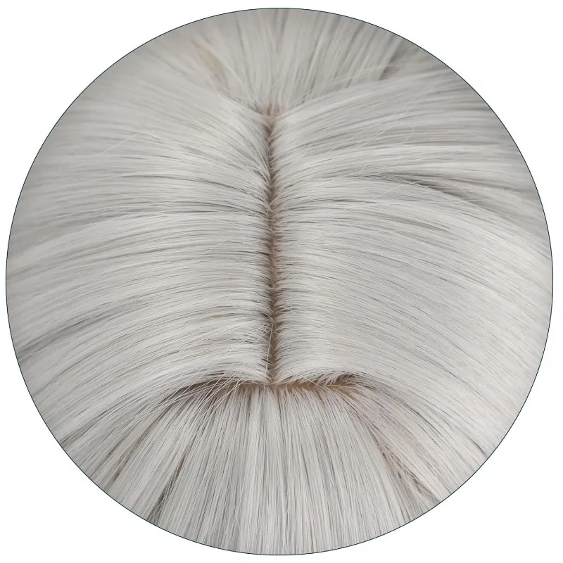 لعبة شعر مستعار Honkai Star Star Firefly ، شعر مستعار طويل متموج مع الانفجارات للهالويين ، عرض هزلي ، شعر أبيض وأزرق