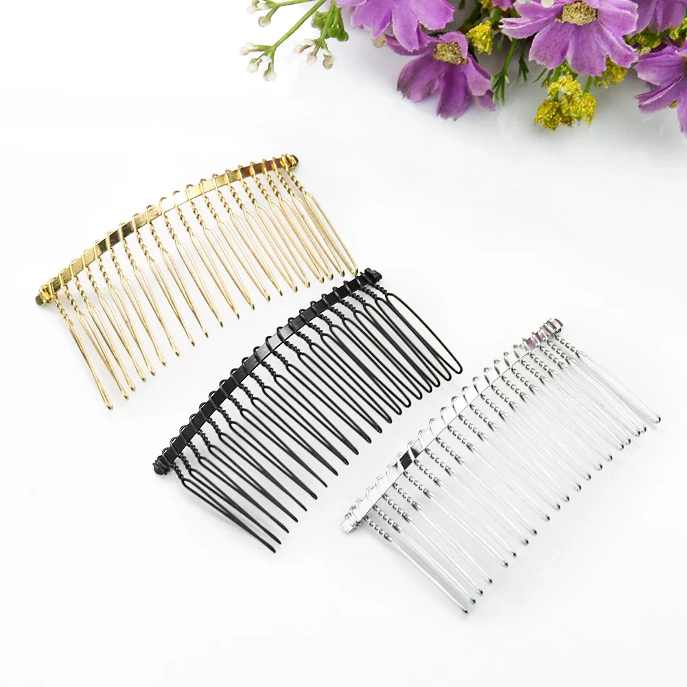 5pcs Stainless Steel Teeth Twisted Wire Hair Comb Clip Hairpin Handmade DIY Bridal Wedding Hair Jewelry Accessories Ornaments